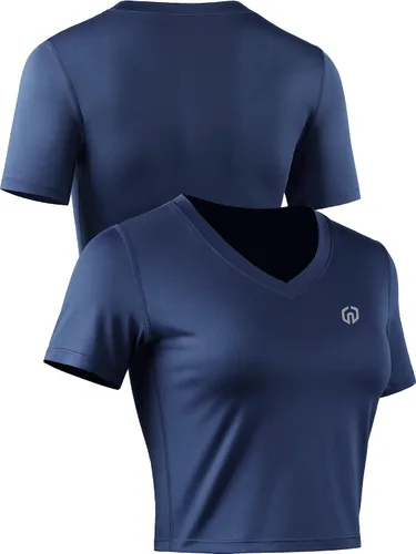 Miniatura 2 de Neleus Camisetas cortas sin mangas para mujer, ajuste seco, para entrenamiento, paquete de 3