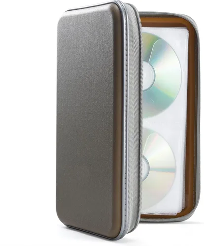 Miniatura 10 de UENTIP Funda para CD, capacidad para 96 CD, de plástico duro, cartera protectora para CD/DVD, para coche, hogar, viajes (96, negro) CD DVD