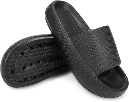 Miniatura 3 de incarpo Pantuflas de almohada para mujer, suaves, antideslizantes, extremadamente cómodas, suela gruesa ultra acolchada