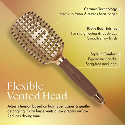 Miniatura 4 de Olivia Garden Cepillo de pelo NanoThermic Ceramic + Ion Flex para el cuero cabelludo y ventilado