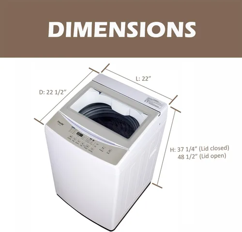 Miniatura 3 de Panda 2.0 Cu. Ft. Portable Washing Machine, Fully Automatic Compact Top Load Washer 15.6 LBS Load Volume for Apartment and Household, 6 Wash Cycles