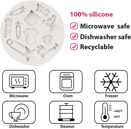 Miniatura 3 de Molde de silicona para pastel de bebé con temática de baby shower, moldes para pies de bebé para decoración de pastel de cumpleaños de bebé, Estilo a