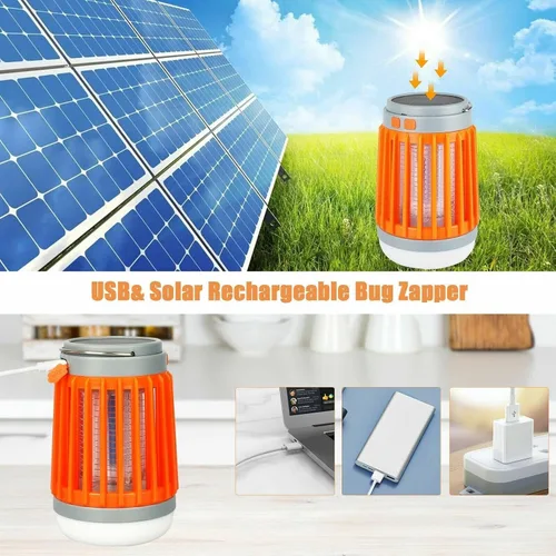 Miniatura 6 de Solar USB Mosquito Killer Luz Electrónica Mosca Bug Insecto Zapper Trampa Plaga Lámpara