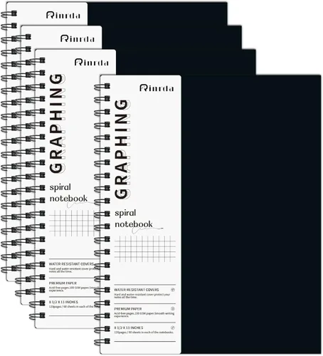 Miniatura 14 de Cuaderno de puntos en espiral de 8.5" x 11" - Paquete de 4 cuadernos de cuadrícula punteada de tapa dura, cuaderno de 120 páginas con papel punteado
