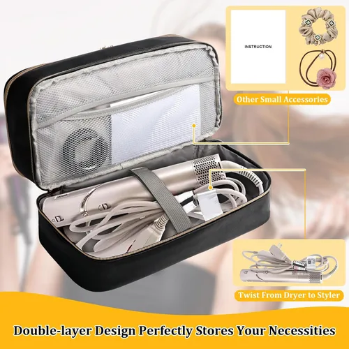 Miniatura 3 de Estuche de transporte de viaje para Shark Flex Style, Estuche de almacenamiento de doble capa para accesorios del secador de pelo Shark SpeedStyle