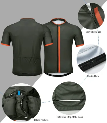 Miniatura 4 de wantdo Camisetas de ciclismo para hombre, camisetas de ciclismo de montaña MTB Jersey de manga corta Camisetas de ciclismo transpirable de secado