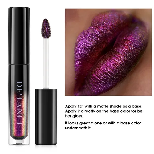 Miniatura 5 de Lápiz labial Chameleon color azul y verde, brillo de labios metálico brillante para mujeres y niñas, regalo de maquillaje de labios, hidratante Azul
