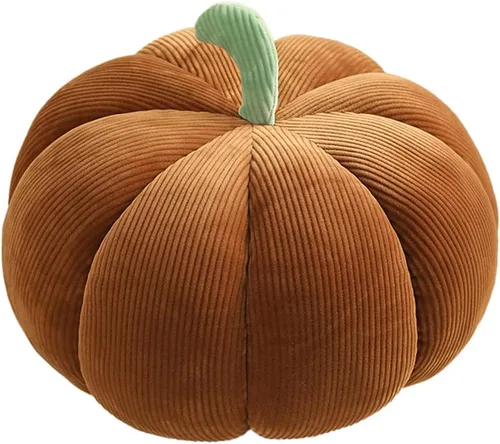 Cojín de felpa de calabaza de simulación, cojín de asiento de calabaza transfronteriza para decoración de sofá (7 pulgadas, marrón 4)