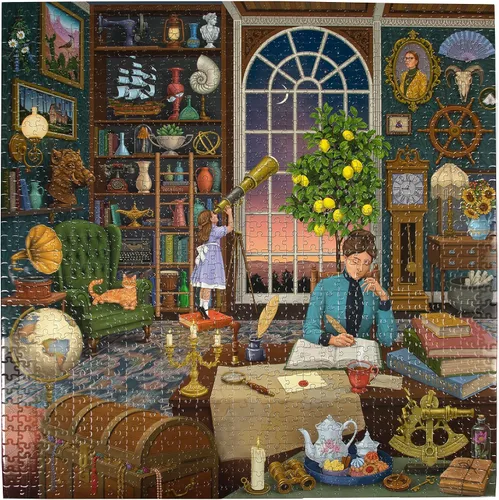 Miniatura 2 de eeBoo Rompecabezas de 1000 piezas, rompecabezas de la biblioteca del alquimista para adultos, cuadrado de 23 x 23 pulgadas, fabricado con tablero