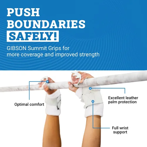 Miniatura 2 de Gibson Athletic Summit High Bar Gymnastic Grips for Boys, Durable Leather Grip for Secure Grip, Hand Grips for Early Competitor Gymnasts, Gymnastics