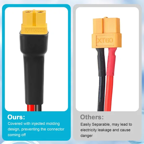 Miniatura 3 de Cable de extensión XT60 de 10 AWG de 1 pie, 2 unidades, 2, 3, 5, 10, 10, 15, 20, 25, 30, 35, 40, 50, 75, 100 pies, conector hembra a macho XT60