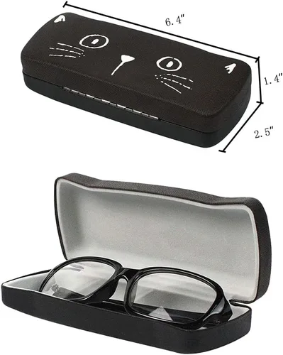 Miniatura 3 de JAVOedge Paquete de 2 Funda de almacenamiento de lentes con diseño de cara de gato multicolor con tela de microfibra