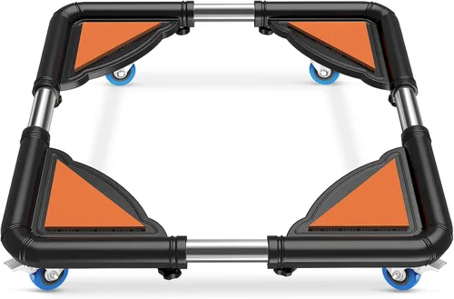SPACECARE Soporte para Mini Nevera Mueble Carretilla Móvil con 4 Ruedas con Seguro - Base Ajustable Soporte para Refrigerador Lavadora Carrito Móvil