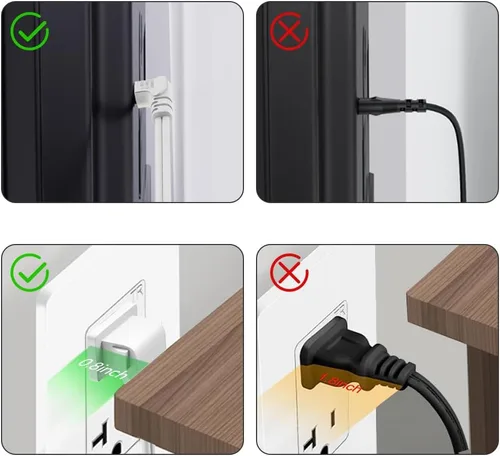 Miniatura 6 de Cable de alimentación de TV, cable de alimentación universal de 2 clavijas en ángulo no polarizado de 18 AWG, NEMA 1-15P a IEC320 C7 figura 8