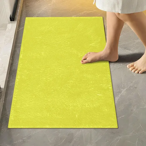 Alfombra de baño amarilla, suave, absorbente, lavable a máquina, juego de alfombras de baño antideslizantes para puerta de baño, dormitorio,