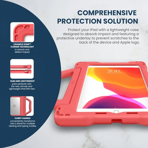 Miniatura 5 de Brenthaven Edge Bounce - Funda resistente para iPad de 9ª, 8ª, 7ª generación (10.2 pulgadas), a prueba de caídas, color rosa coral