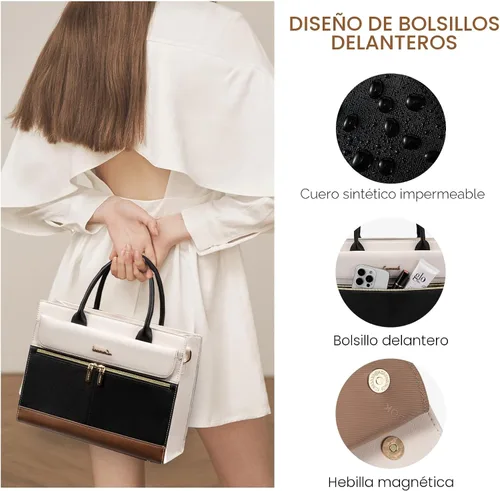 Miniatura 5 de LOVEVOOK Carteras y bolsos para mujeres, bolso de hombro de cuero bolso negro tipo tote, bolsos satchel y cruzados con asa superior para damas
