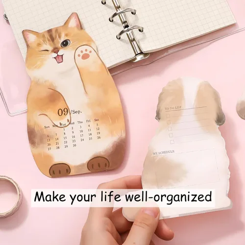 Miniatura 4 de Mini calendario de escritorio 2026 creativo con forma de mascota, decoración de escritorio, calendario mensual único de 6.5 x 5.5 pulgadas, perros