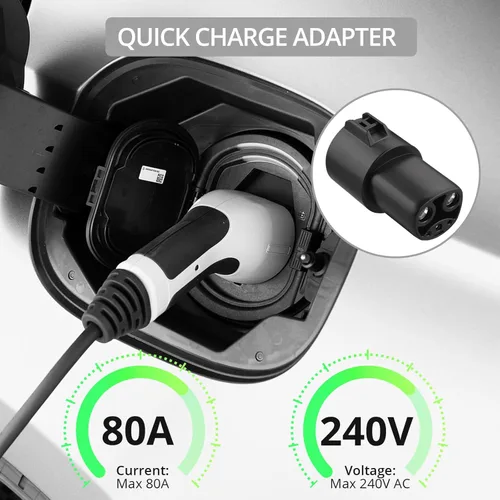 Miniatura 3 de Justech Adaptador de cargador J1772 a Tesla, adaptador de 80 amperios y 240 V para carga rápida Tesla compatible con Tesla Model 3/S/X/Y, negro