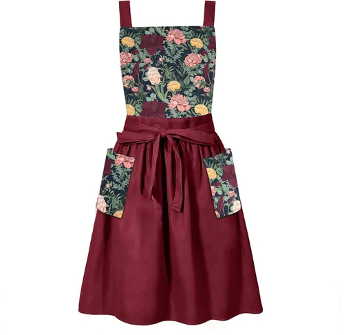 Miniatura 20 de Neoviva Delantales de Cocina para Mujer con Bolsillos, Delantales de Cocina para Mujer, Delantal Vintage para Hornear y Jardinería, Regalos