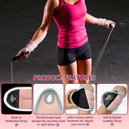 Miniatura 2 de Pesas de muñeca, bandas de brazo pesadas con presillas para el pulgar, pesas de brazo de entrenamiento de fuerza de 1/2/4 libras para caminar