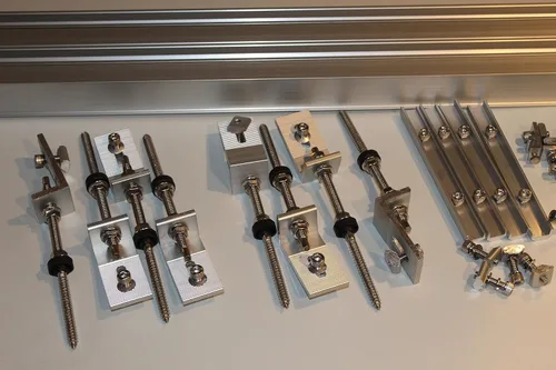 Miniatura 3 de Kit de montaje de panel solar de techo de estaño para 2 paneles solares, con abrazaderas, montaje en techo de estaño y rieles de aluminio de 88