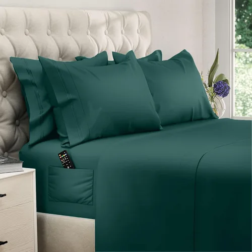 Miniatura 47 de DREAMCARE Juego de sábanas California King, 6 piezas, sábanas refrescantes para cama, sábanas Cal King de hasta 21 pulgadas de profundidad, 02