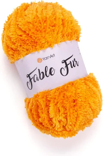 Miniatura 29 de Yarnart Fable Fur Hilo (100gr), Hilo de Pestañas Sintético Suave Grueso Esponjoso Falso Difuso para Ropa de Ganchillo Tejido de Punto Súper