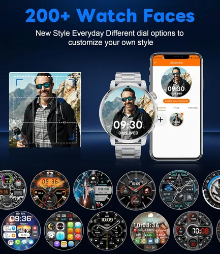 Miniatura 9 de Reloj inteligente militar para hombre, responder/hacer llamadas, reloj inteligente resistente HD de 1.85 pulgadas con batería de 1000 mAh, linterna