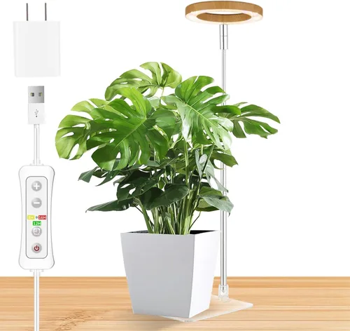 Miniatura 15 de yadoker Luz de cultivo de plantas, luz LED de espectro completo para plantas de interior, altura ajustable, temporizador automático, bajo voltaje