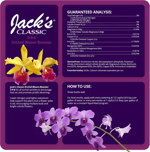 Miniatura 2 de Jack's Classic 3-9-6 Orchid Bloom Booster - Alimento líquido para plantas con micronutrientes, 8 onzas líquidas