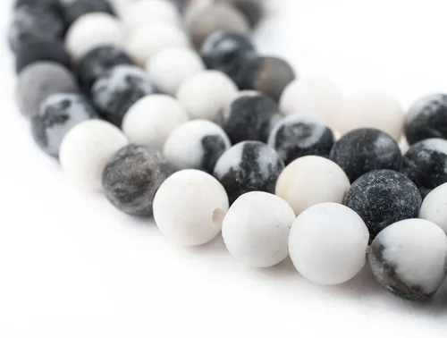 Miniatura 177 de The Bead Chest Cuentas de Jade Blanco Mate Redondas (8mm): Piedra Preciosa Orgánica Redonda Esférica de Energía con Poder de Sanación para Hacer