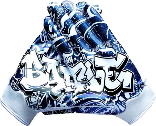 Miniatura 29 de Battle Sports - Guantes de fútbol americano para receptor abierto con dorso de mano, ultraadherentes y con agarre, antideslizantes, para adultos