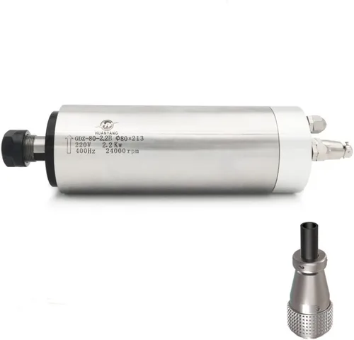 Miniatura 7 de Motor refrigerado por agua del eje del CNC 220V 2.2KW 24000RPM 400hz Φ80mm ER20 para la máquina de grabado