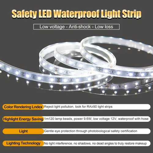 Miniatura 4 de Espejo de baño LED redondo con luces retroiluminadas de 3 colores con luz, espejo de tocador con luces círculo antivaho iluminado espejo grande