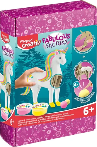 Maped Helix USA Fabulous Factory - Masa de modelado, blanco y rosa, marcos de papel decorativos para manualidades, montaje creativo de unicornio,