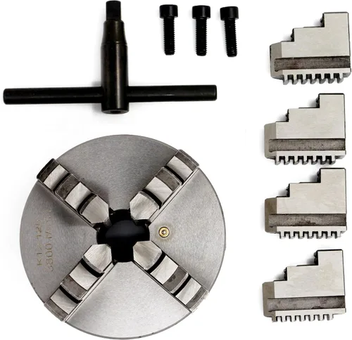 Miniatura 11 de RATTMMOTOR - Portabrocas de torno de 76 mm de 4 mandíbulas autocentrante de 3" K12-80mm, 6600R/Min 40N.m 10KN, Portabrocas de torno de precisión