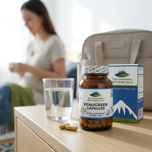 Miniatura 8 de Pure Mountain Botanicals Cápsulas de fenogreco de 600 mg orgánicos, 90 cápsulas veganas kosher - Suplemento de semillas de fenogreco para mujeres