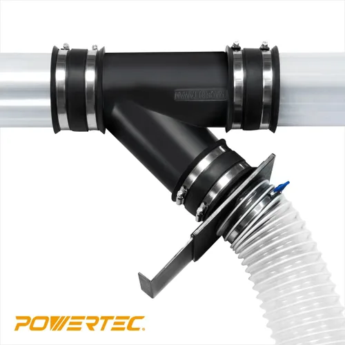 Miniatura 4 de POWERTEC 70149-P4 - Manguito flexible de control de polvo de 4 pulgadas con abrazaderas de manguera de acero, conector de manguera, acoplador