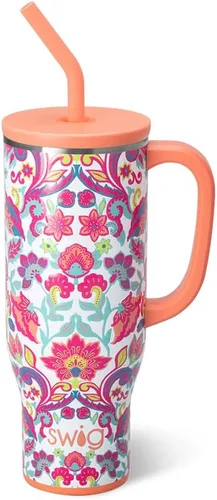 Miniatura 55 de Swig Life - Taza Mega de 40 onzas, Taza de 40 oz con asa y pajita, apta para portavasos, apta para lavavajillas, taza aislante extra grande
