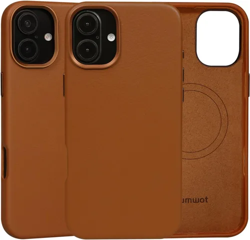 Miniatura 21 de Funda de cuero genuino para iPhone 13 Pro, cuero de grano completo, compatible con MagSafe y carga inalámbrica, bisel de la cámara con botones