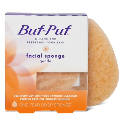 Buf-Puf - Esponja facial suave, desarrollada por dermatólogos, elimina la suciedad profunda y el maquillaje que causa brotes y puntos negros,