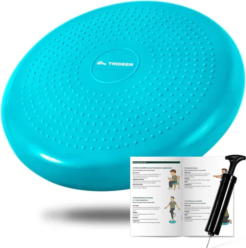 Trideer Disco de equilibrio de núcleo con cojín oscilante, asiento flexible para aula primaria, asiento para meneo para niños sensoriales, 13.4 in