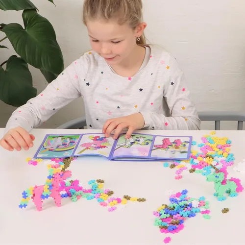 Miniatura 2 de PLUS PLUS Aprende a construir unicornios, 275 piezas, mini bloques de hashtag entrelazados, regalo de cumpleaños de unicornio 3D para niñas y niños