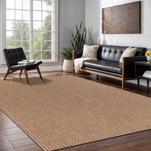 Miniatura 20 de Tapete de Puerta de Yute Fácil 2x3 Pies Interior Exterior Alfombras Naturales Alfombra de Fibra Sólida Alfombra de Área Tejida Boho Fácil de Limpiar