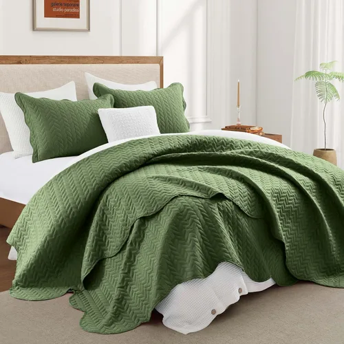 Miniatura 19 de IR Imperial Rooms Velvet Twin Quilt Bedspread Comforter Bedding Set 2 Pcs Diamond Pattern - (68"x86") Bedspread Coverlet + 1 Pillow Shams