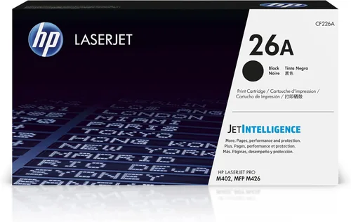 Cartucho de tóner HP 26A negro para impresoras | Funciona con LaserJet Pro M402 Series; LaserJet Pro MFP M426 Series | CF226A