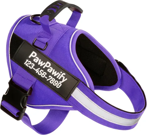 Miniatura 13 de Arnés personalizado sin tirones para perro con 2 parches personalizados para nombre y teléfono, chaleco reflectante transpirable para mascotas