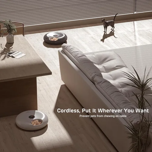 Miniatura 7 de iPettie Donut Frost - Dispensador automático de 6 comidas WiFi para gatos con control por aplicación, comedero automático para gatos de comida seca