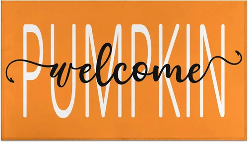 Miniatura 16 de Fall Door Mat Outdoor, Autumn Pumpkin Welcome Mat Fall Decorations Non-Slip Thanksgiving Doormat Low Profile for Home Indoor Outdoor Decor